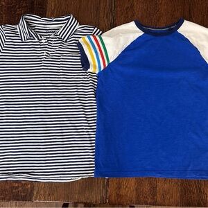 Boys Mini Boden Blue and White Striped Shirt Set sz 13-14